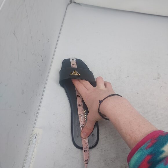 Prada Black Triangle Logo Slide Sandal - Picture 10 of 11